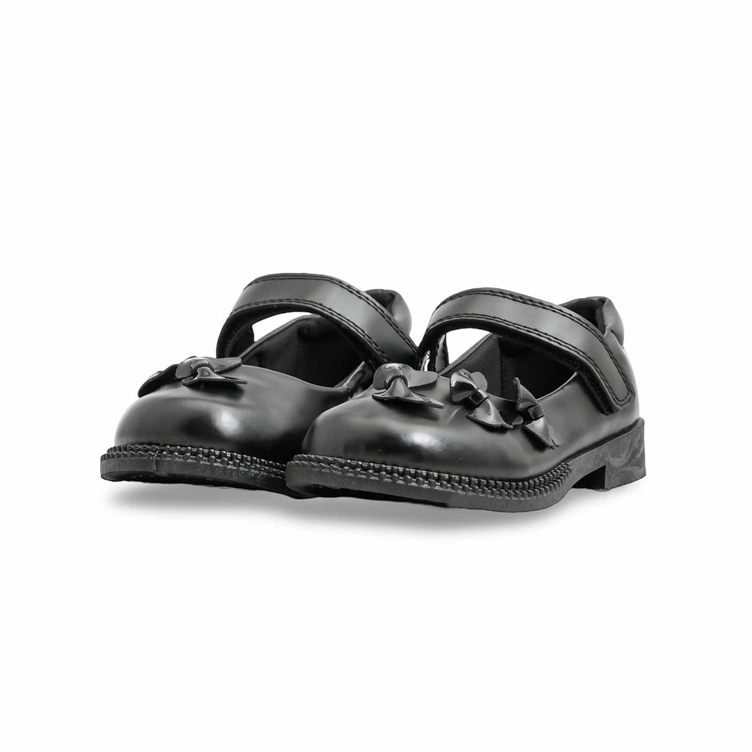 Girls Black Velcro Strap School Shoes SK0084