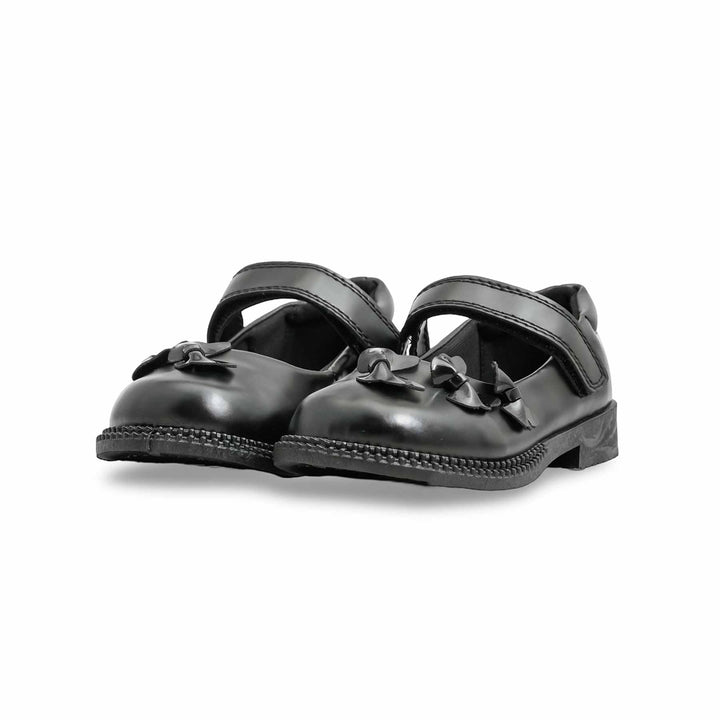 Girls Black Velcro Strap School Shoes SK0084