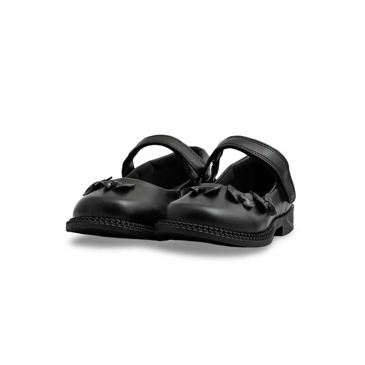 Girls Black Velcro Strap School Shoes SK0085