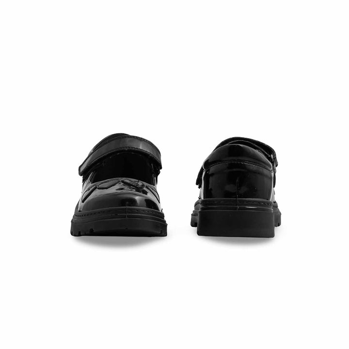 Girls Black Velcro Strap School Shoes SK0093