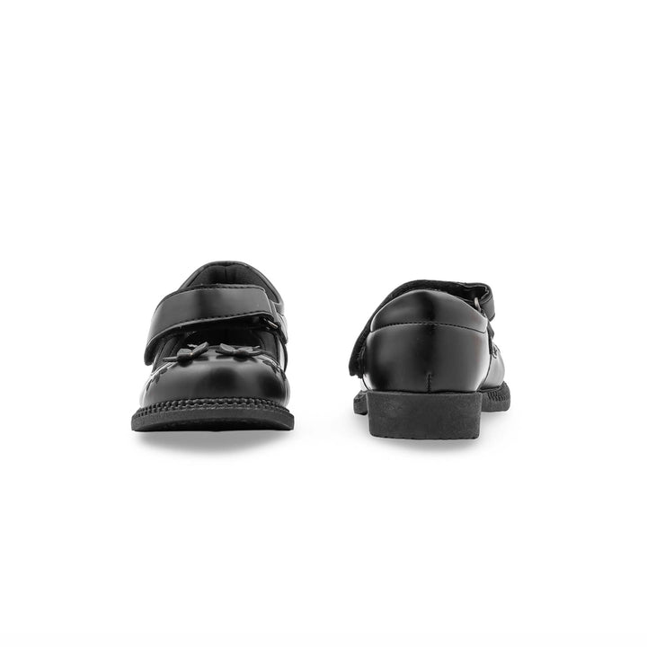 Girls Black Velcro Strap School Shoes SK0094