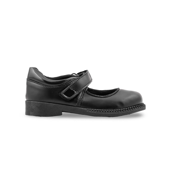 Girls Black Velcro Strap School Shoes SK0098