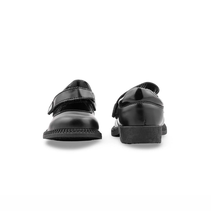 Girls Black Velcro Strap School Shoes SK0098