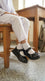 Girls Black Velcro Strap School Shoes SK0101