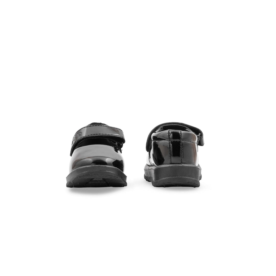 Girls Black Velcro Strap School Shoes SK0104