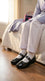 Girls Black Velcro Strap School Shoes SK0107