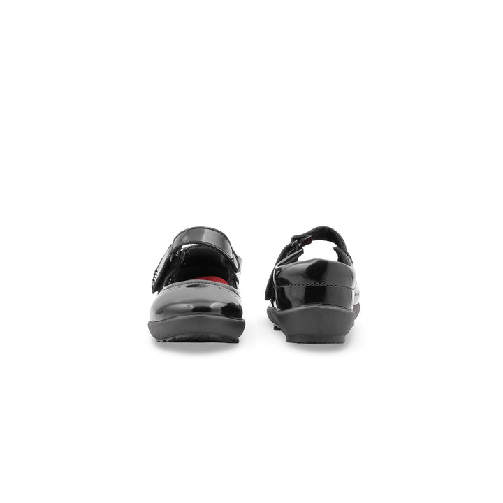 Girls Black Velcro Strap School Shoes SK0114