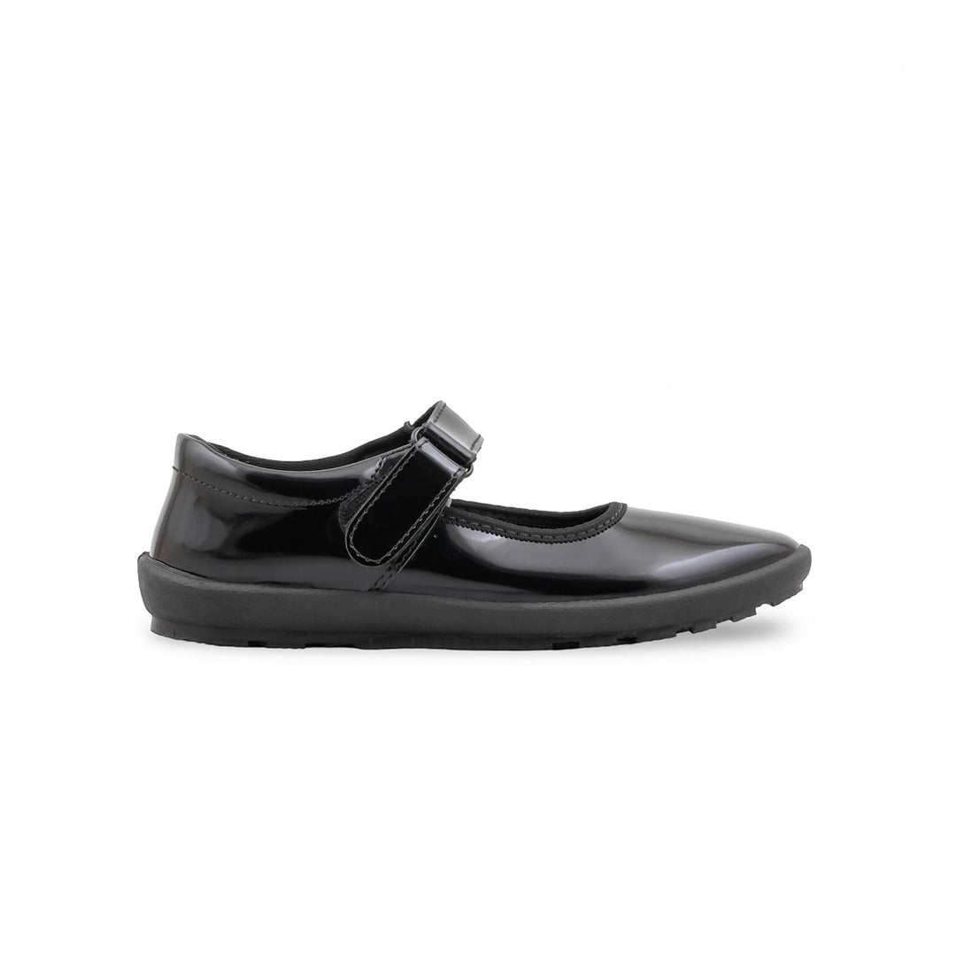 Girls Black Velcro Strap School Shoes SK0119