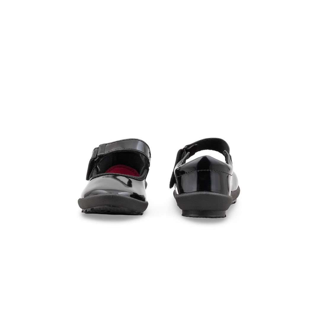 Girls Black Velcro Strap School Shoes SK0119