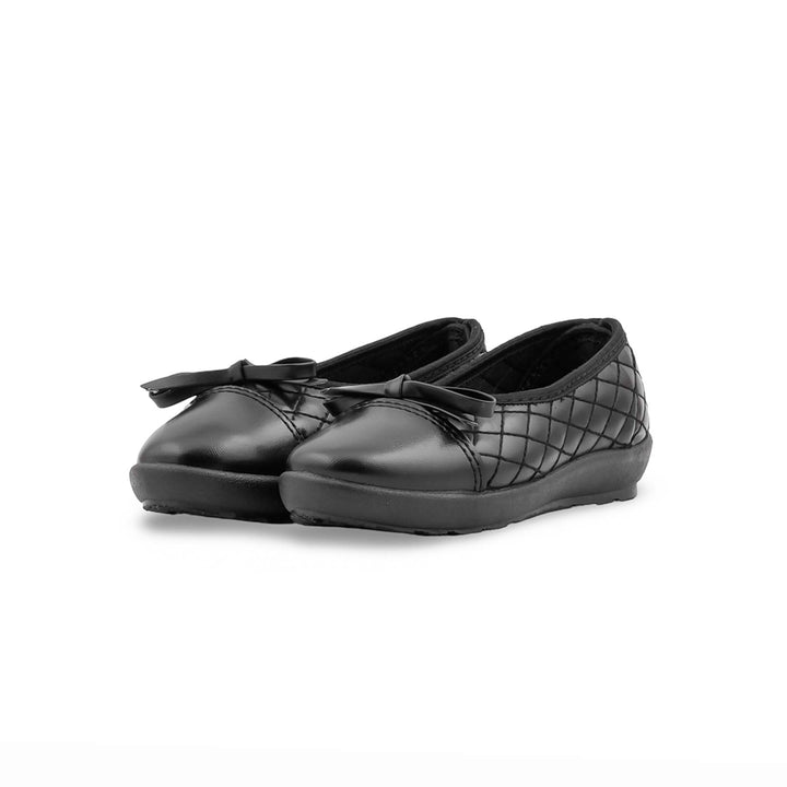 Girls Black School Pumps SK0120