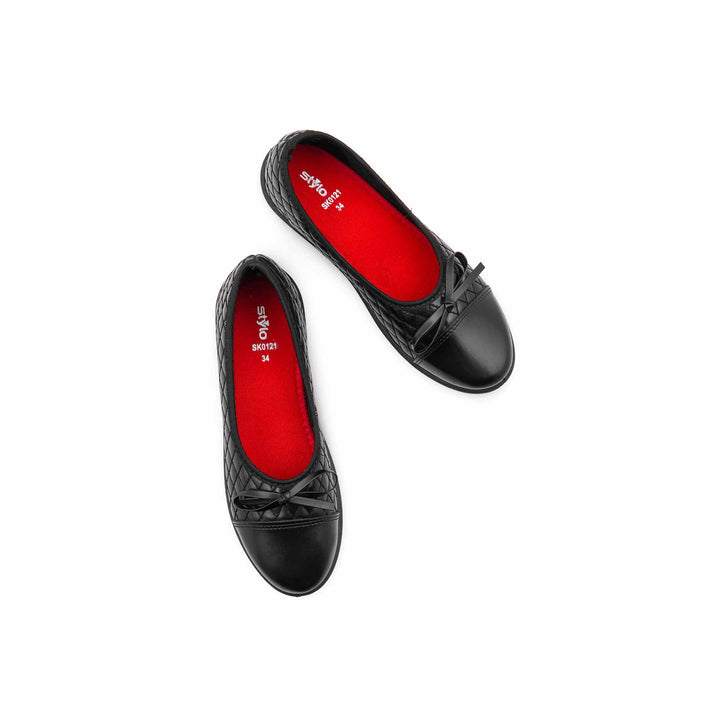 Girls Black School Pumps SK0121