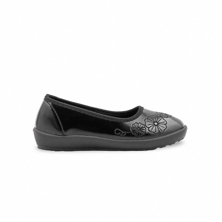 Girls Black School Pumps SK0122