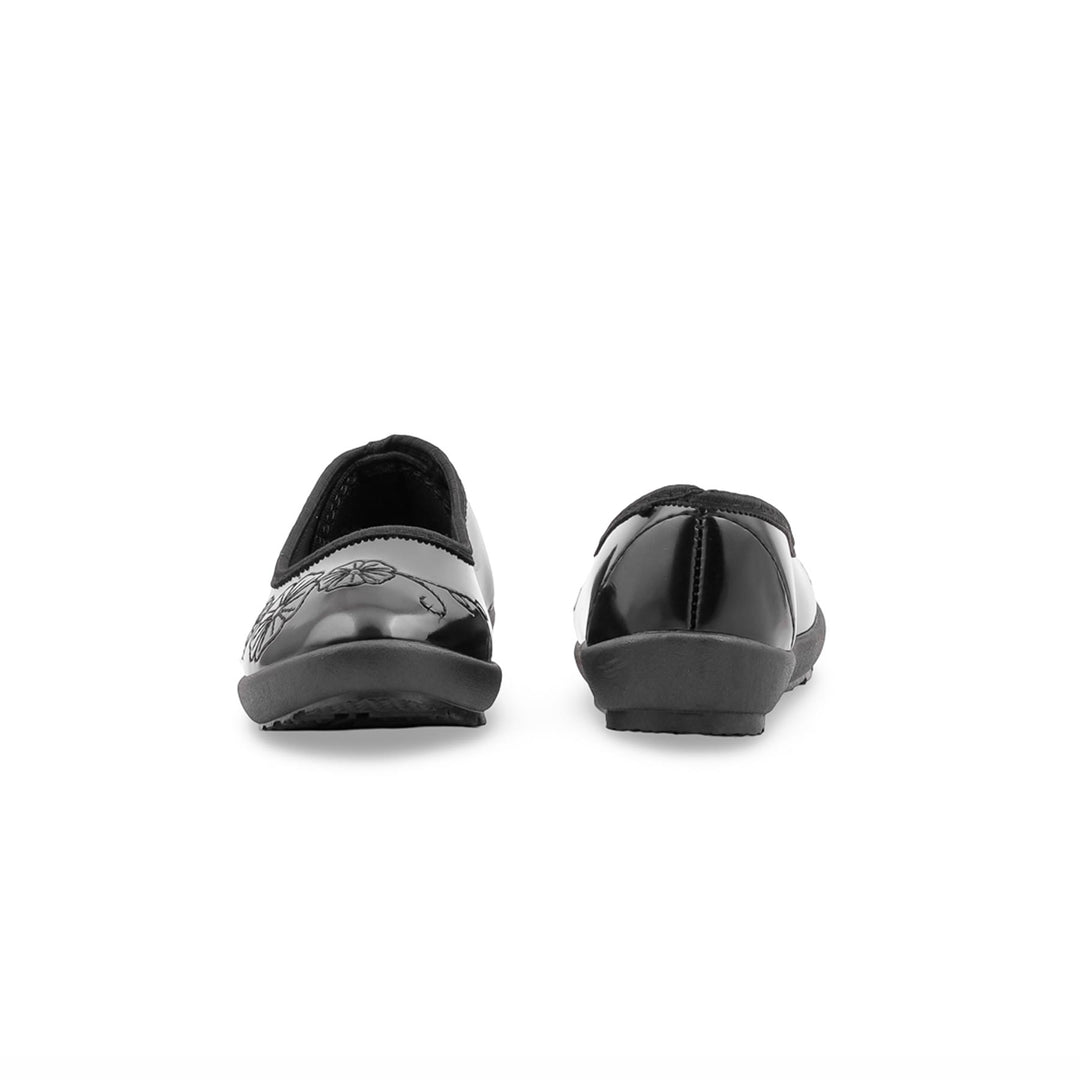 Girls Black School Pumps SK0122
