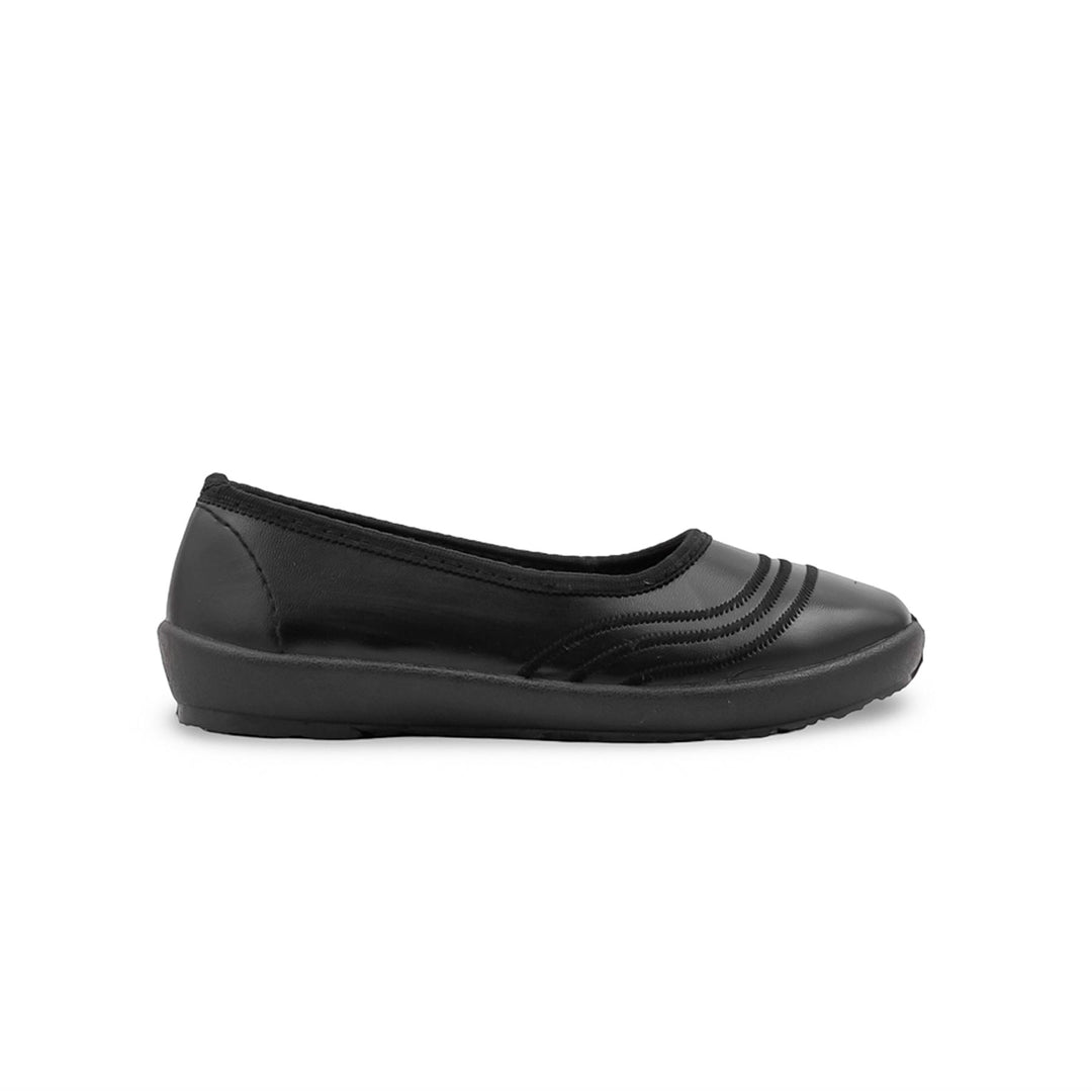 Girls Black School Pumps SK0124