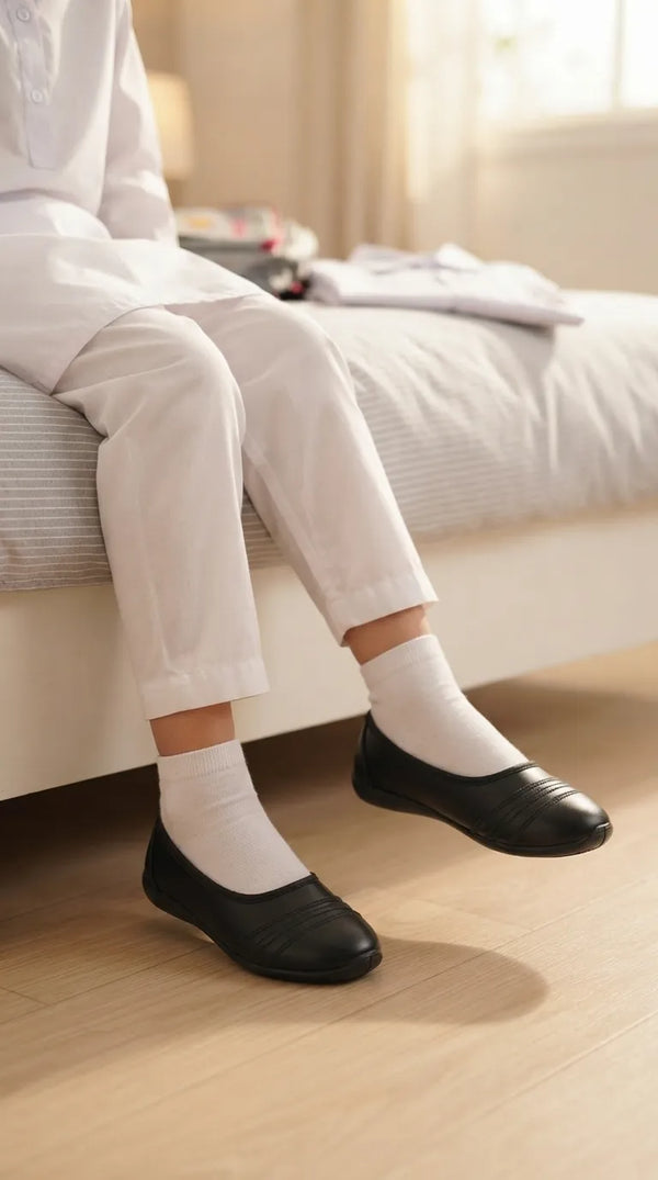 Girls Black School Pumps SK0124