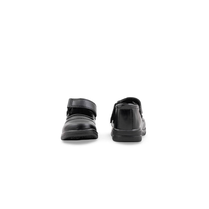 Girls Black Velcro Strap School Shoes SK0136