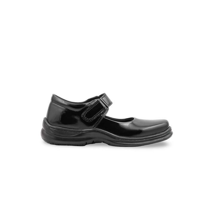 Girls Black Velcro Strap School Shoes SK0139