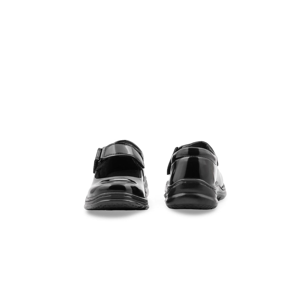 Girls Black Velcro Strap School Shoes SK0139