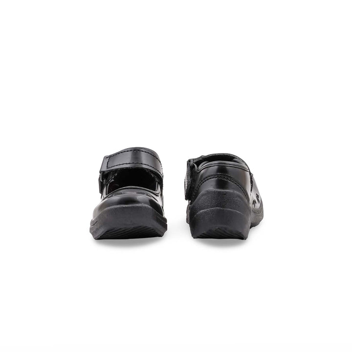 Girls Black Velcro Strap School Shoes SK0151