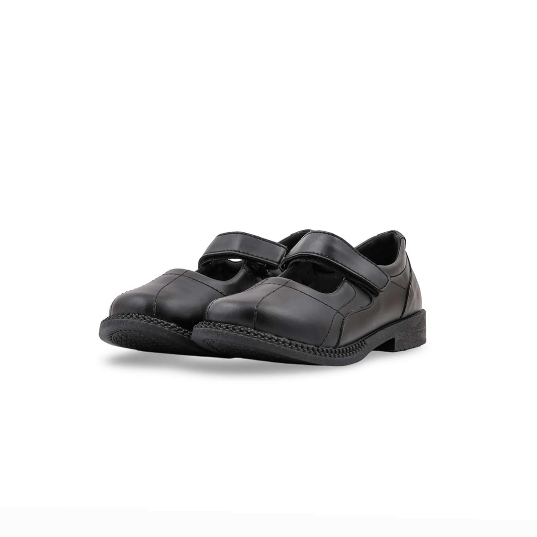 Girls Black Velcro Strap School Shoes SK0154