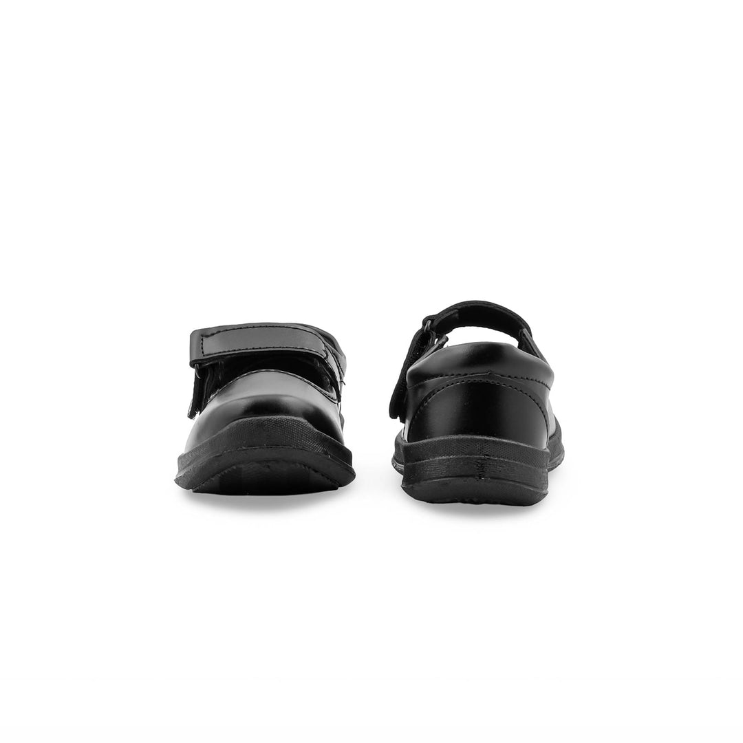 Girls Black Velcro Strap School Shoes SK0159