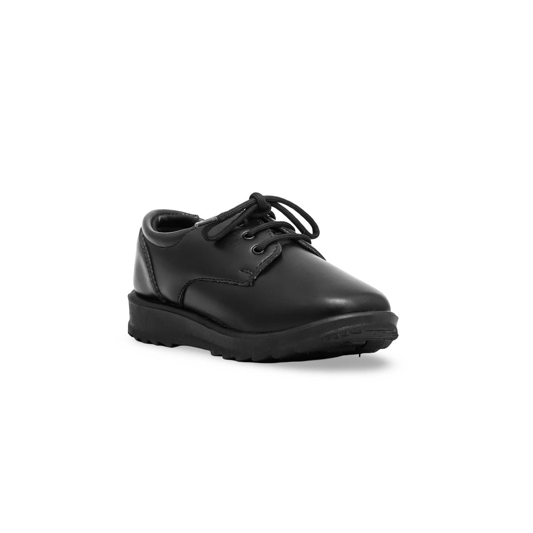Boys Black Lace Up School Shoes SK1059