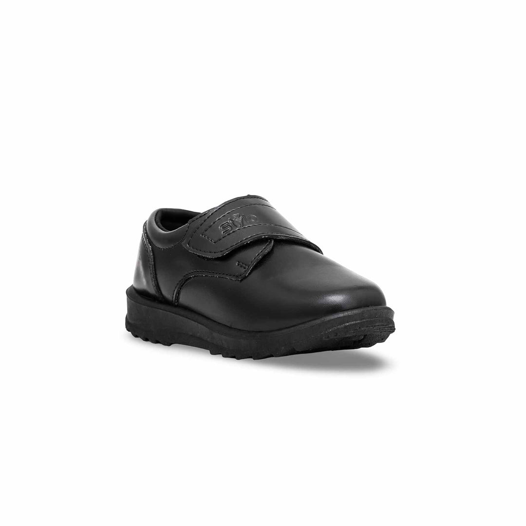 Boys Black Velcro Strap School Shoes SK1061