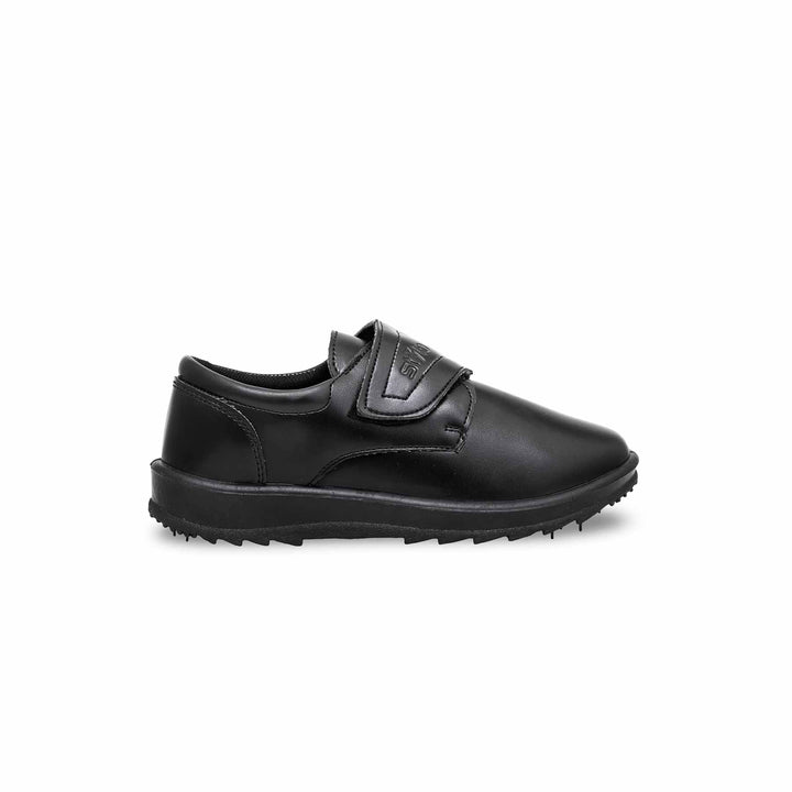 Boys Black Velcro Strap School Shoes  SK1062