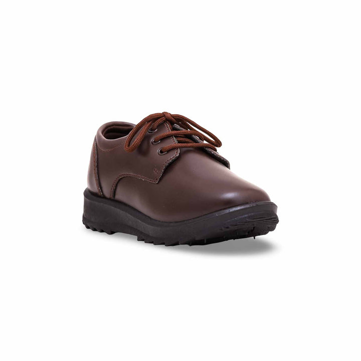 Boys Brown Lace Up School Shoes  SK1063
