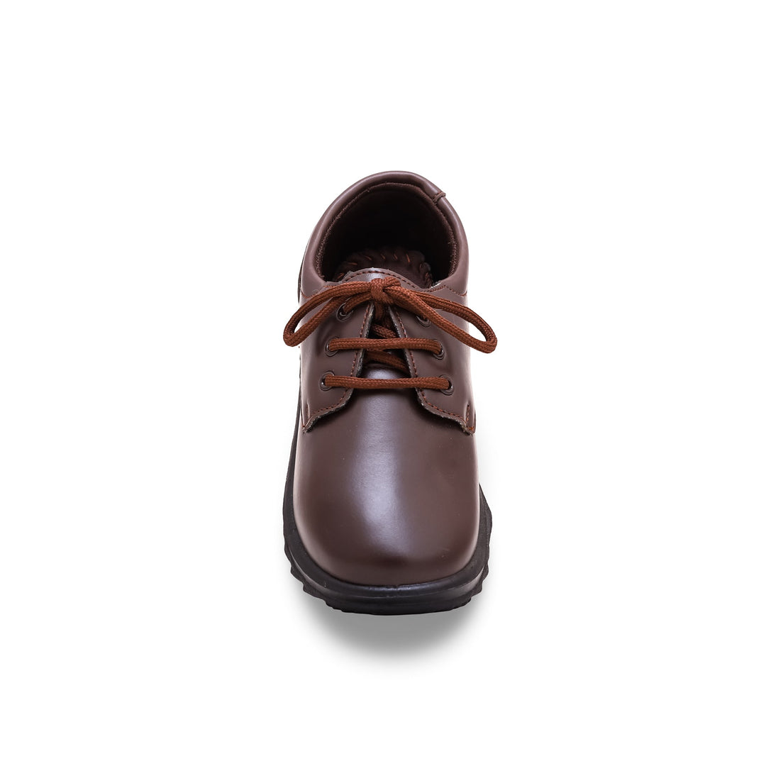 Boys Brown Lace Up School Shoes  SK1063