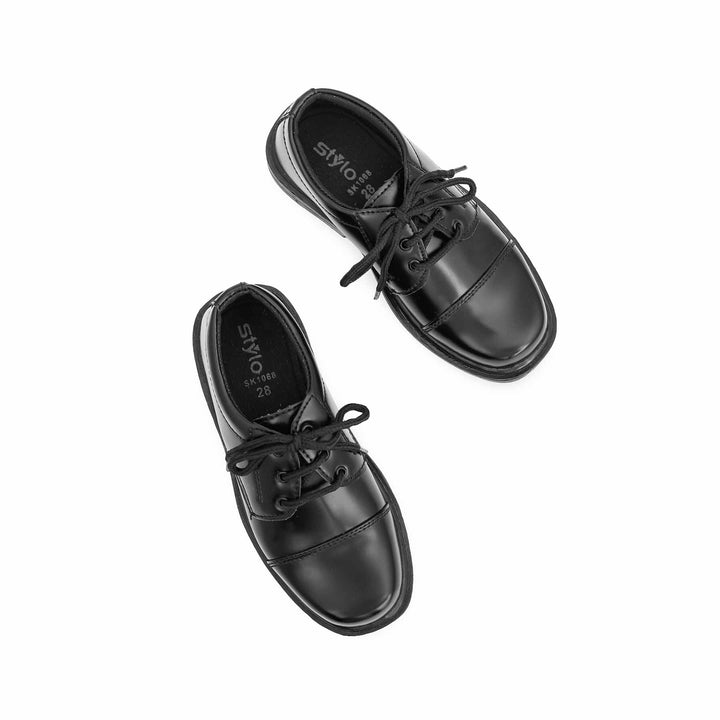 Boys Black Lace Up School Shoes SK1068