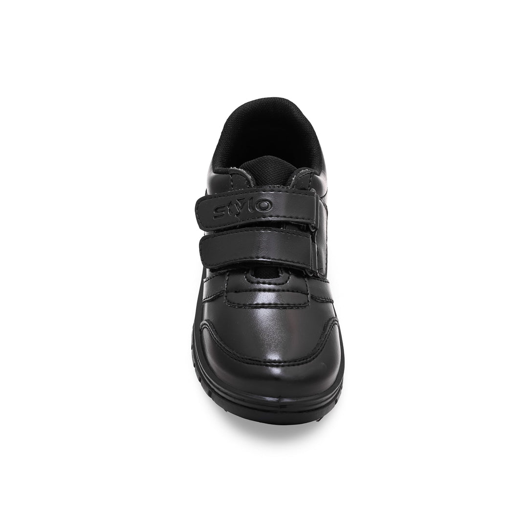 Boys Black Dual Strap School Shoes SK1072