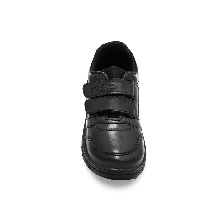 Boys Black Dual Strap School Shoes SK1072
