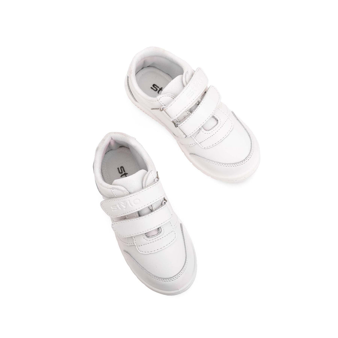 Boys White Sports School Shoes SK1072