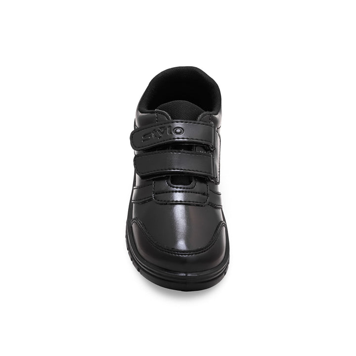 Boys Black Dual Strap Schools Shoes SK1073