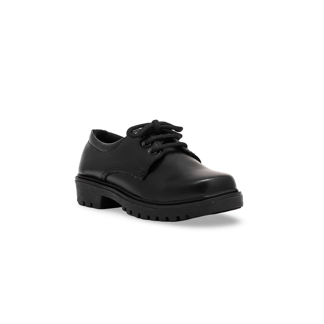 Boys Black Lace Up School Shoes SK1074