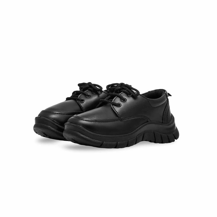 Boys Black Lace Up School Shoes SK1078