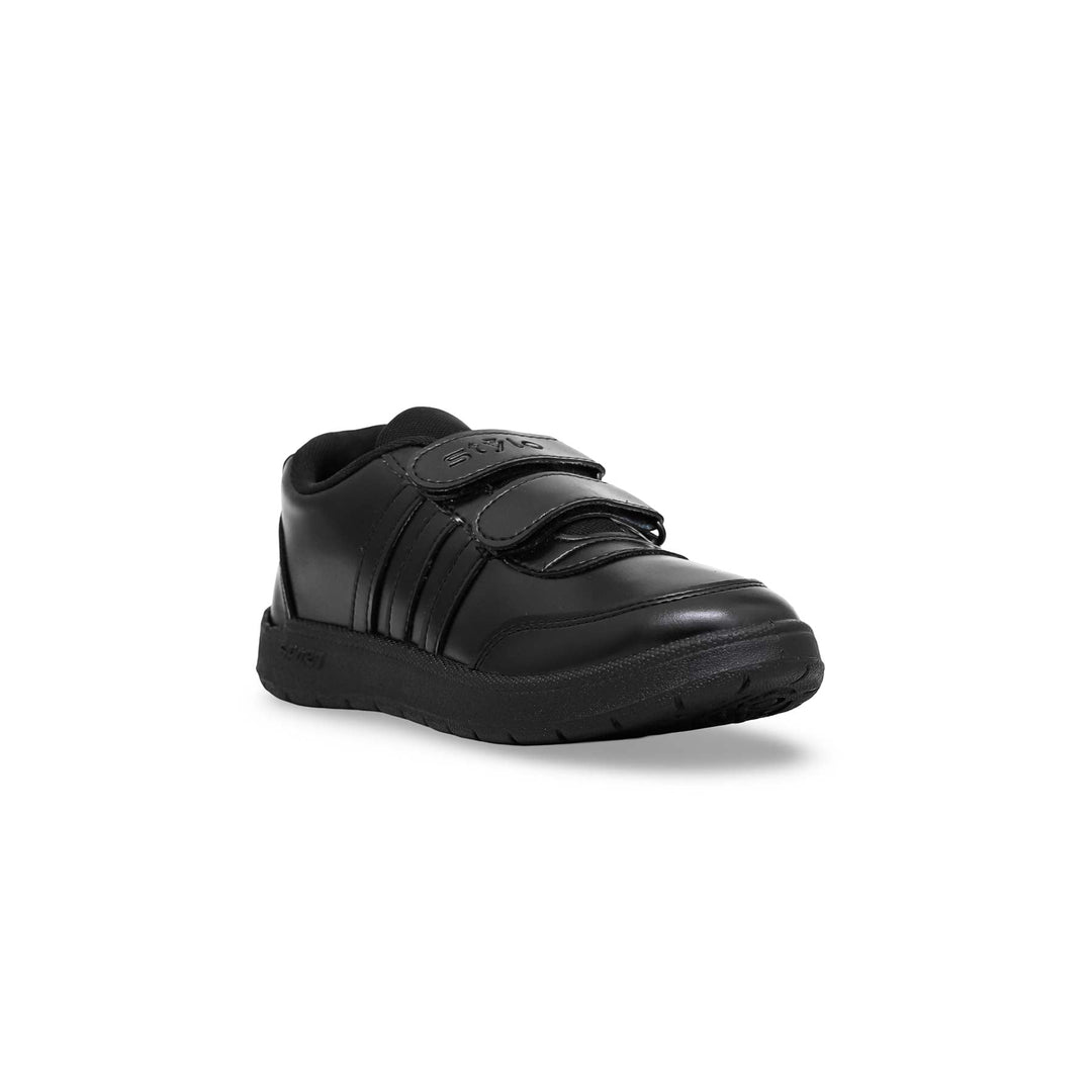 Boys Black Dual Strap School Shoes SK1082