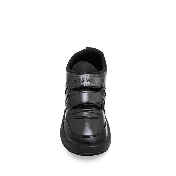 Boys Black Dual Strap School Shoes SK1082