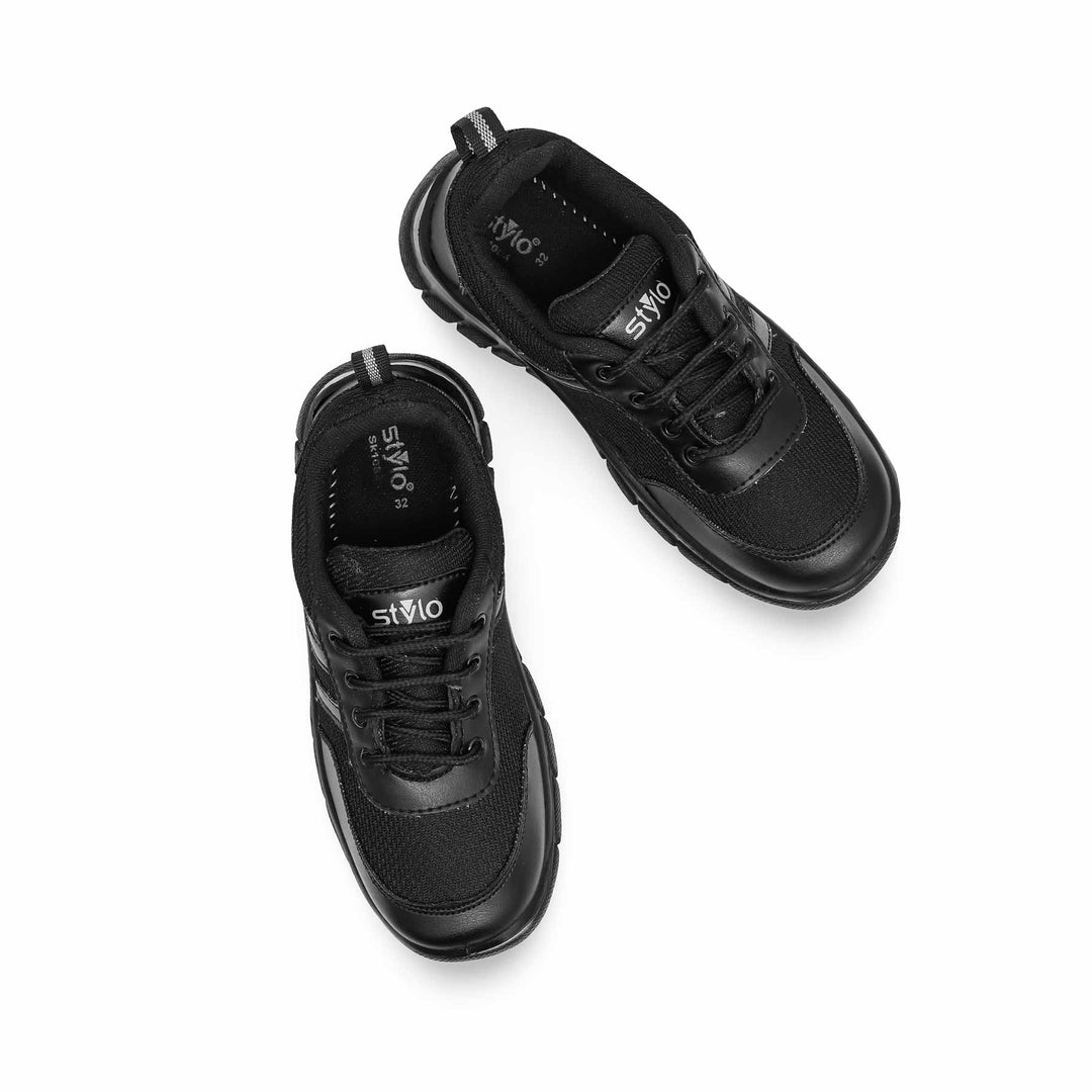 Boys Black Sports School Shoes SK1086