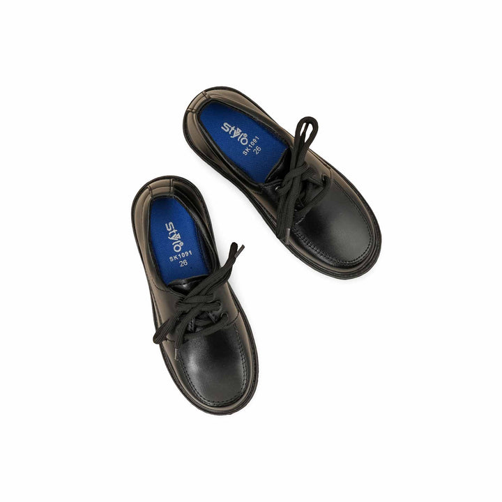 Boys Black Lace Up School Shoes SK1091