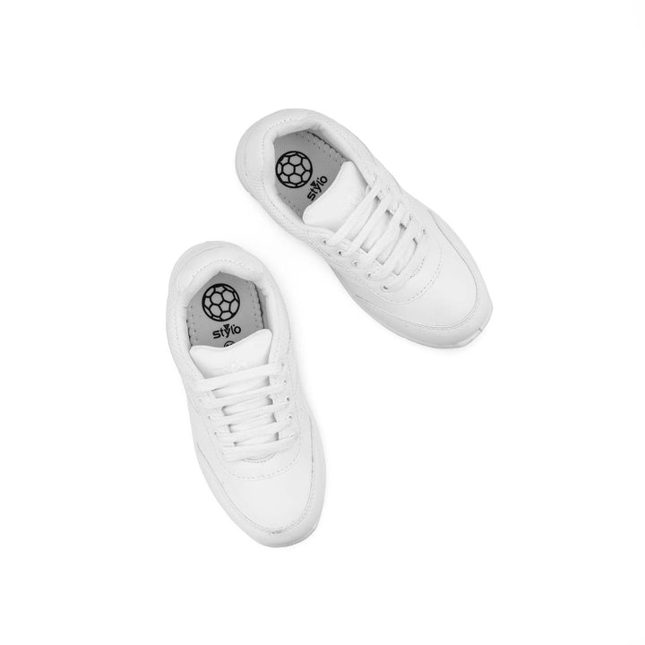 Boys White School Joggers SK1096