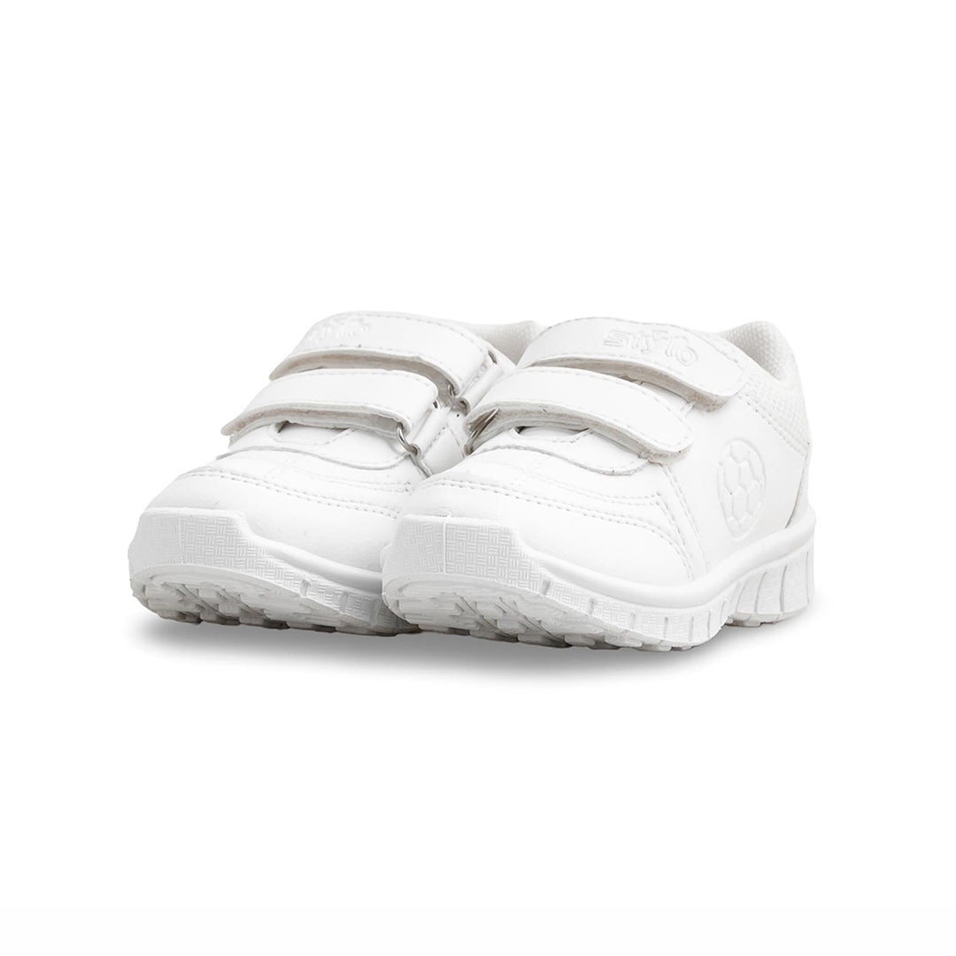 Boys White Sports School Shoes SK1097