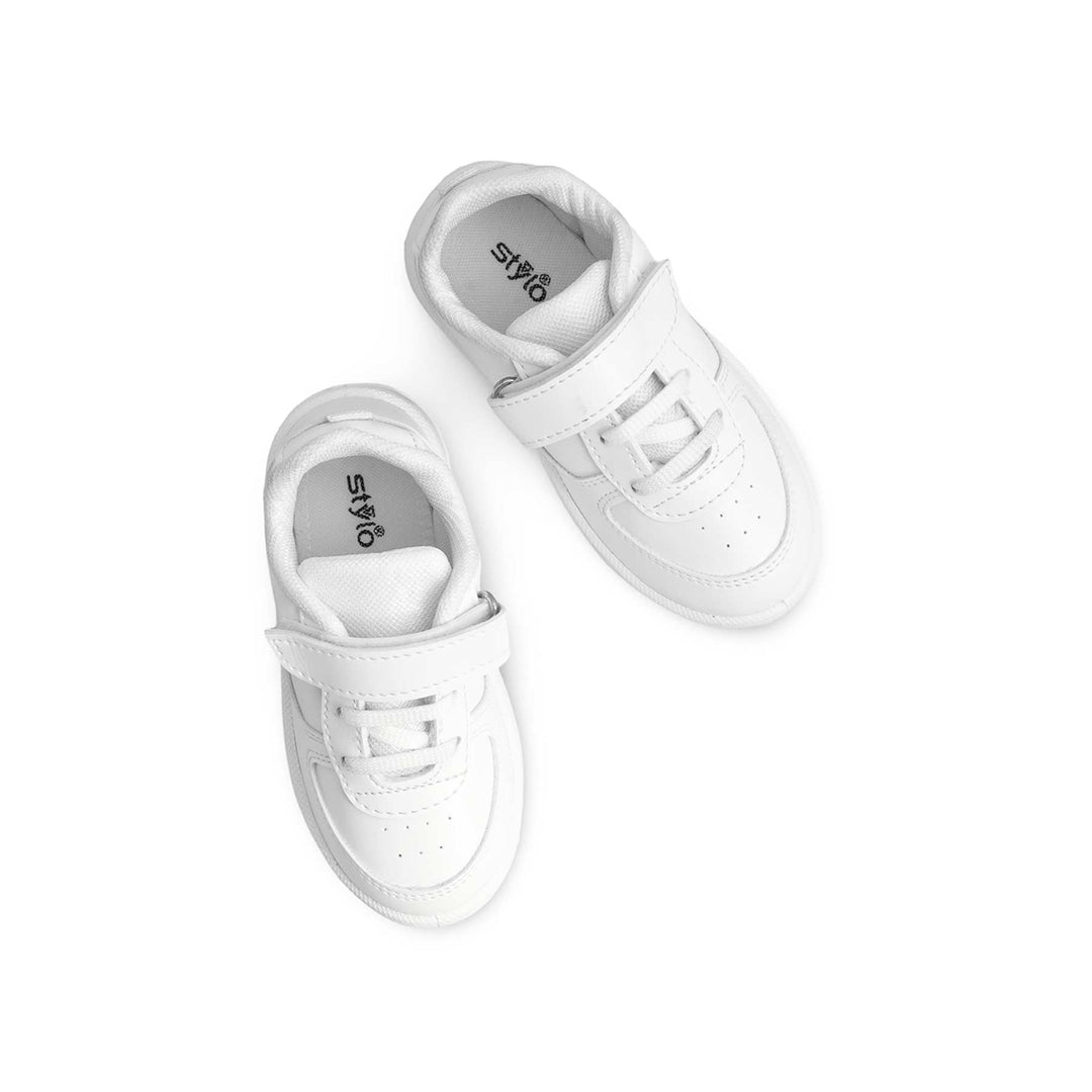 Boys White Sports School Shoes SK1098