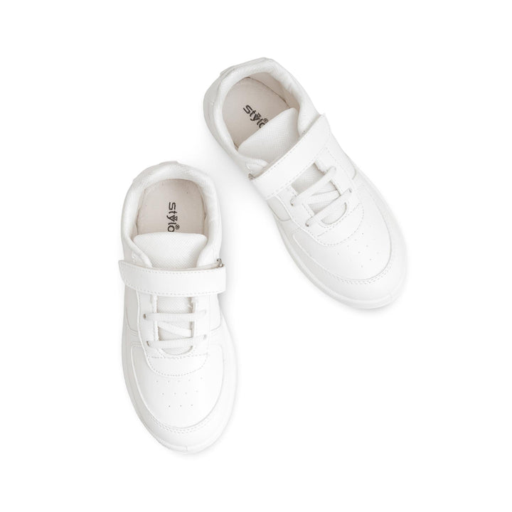 Boys White Sports School Shoes SK1099