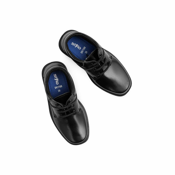Boys Black Lace Up School Shoes SK1100