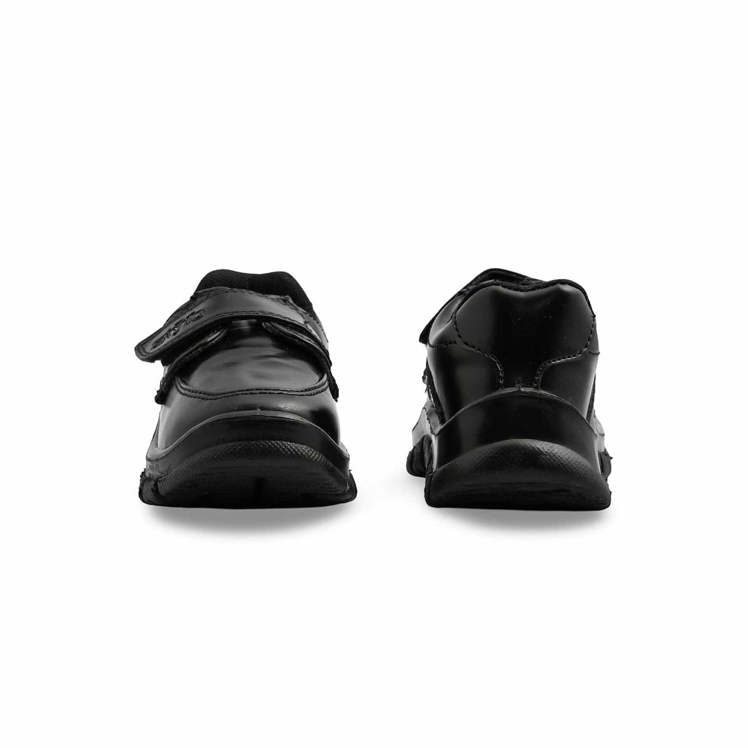 Boys Black Velcro Strap School Shoes SK1102
