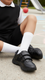 Boys Black Dual Strap Schools Shoes SK1107