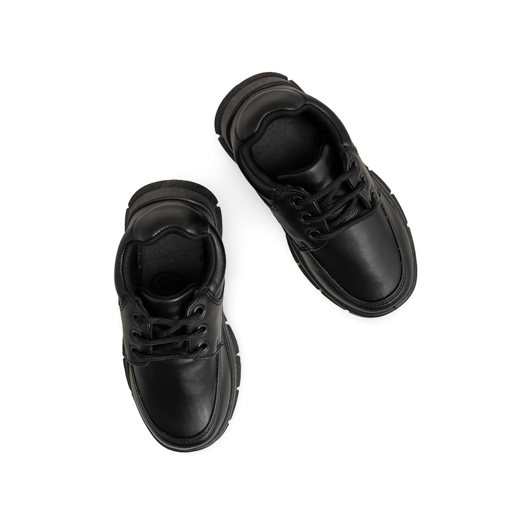 Boys Black Lace Up School Shoes SK1111