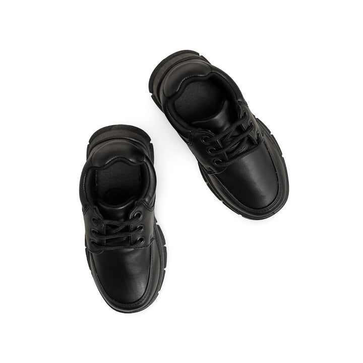 Boys Black Lace Up School Shoes SK1111